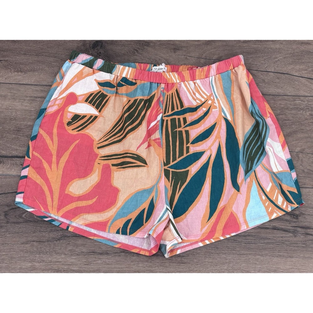 Vitamin A The Getaway Shorts Size XXL Retro Jungle EcoLinen Tropical NWT
